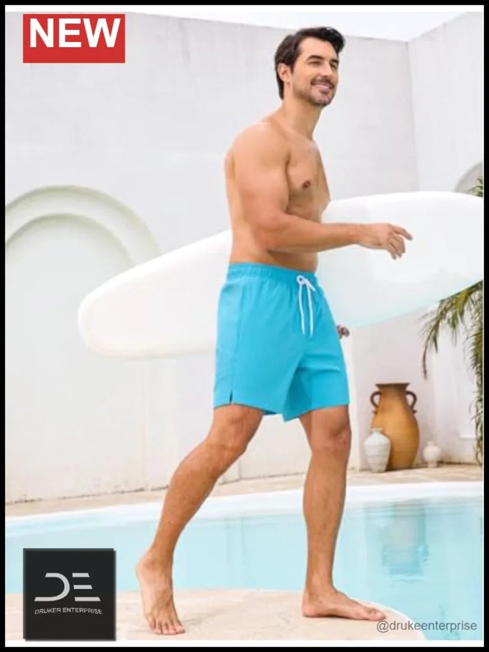 Men's Swim Trunks 2-in-1 with Compression Liner Quick Dry 7-Inch Zipper Pockets